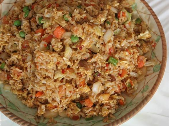 spicy beef fried rice辣牛肉炒饭